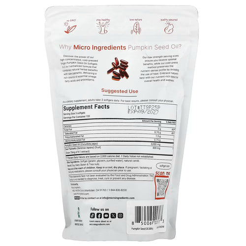 Pumpkin Seed Oil & Saw Palmetto 3000mg Softgels